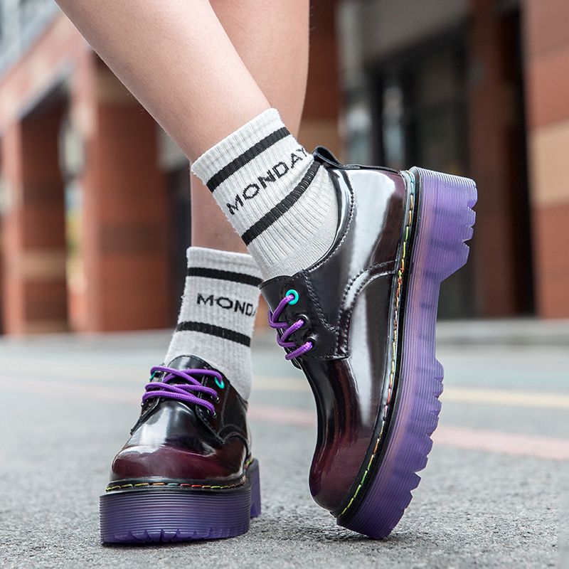 Classic Platform Chunky Heel Ladies Pumps Female Sweet Round Toe College Shoes