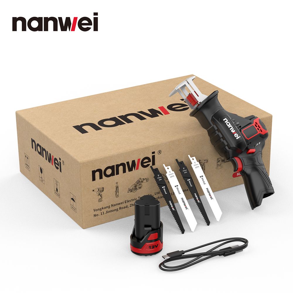 12VCordless Reciprocating SawBattery Type-C ConnectionMetal Cutting