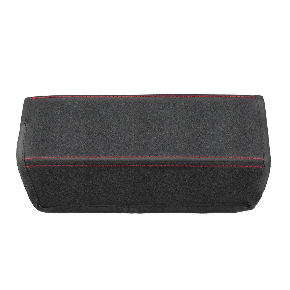 Front Console Lid Armrest Cover Decoration For Honda Accord 2003 2004 2005 2006 2007 #Black Black Skin And Red Line