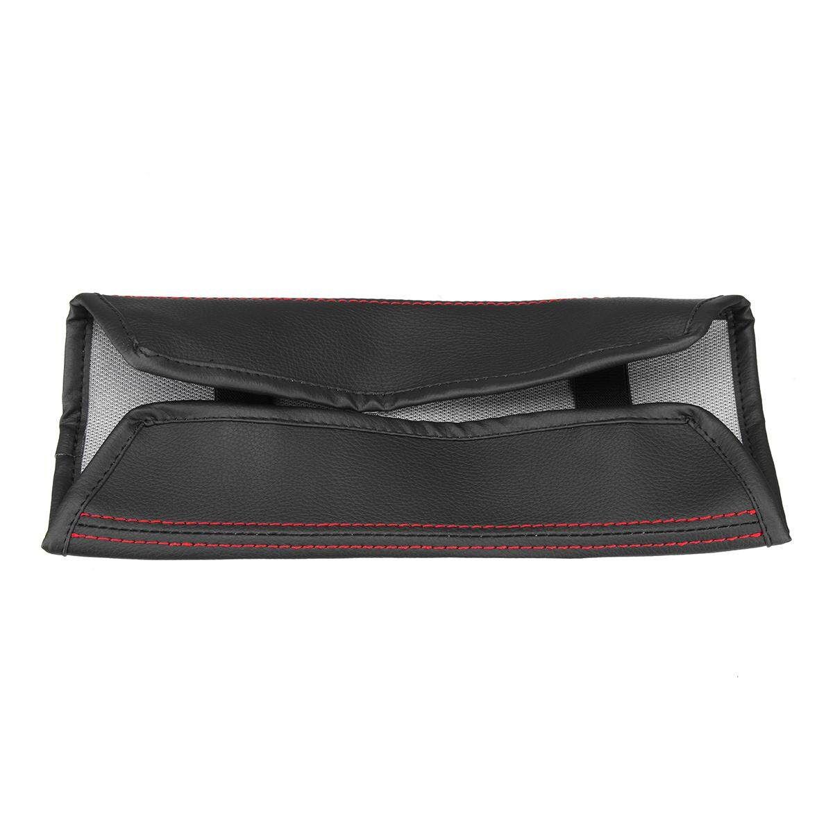 Front Console Lid Armrest Cover Decoration For Honda Accord 2003 2004 2005 2006 2007 #Black Black Skin And Red Line