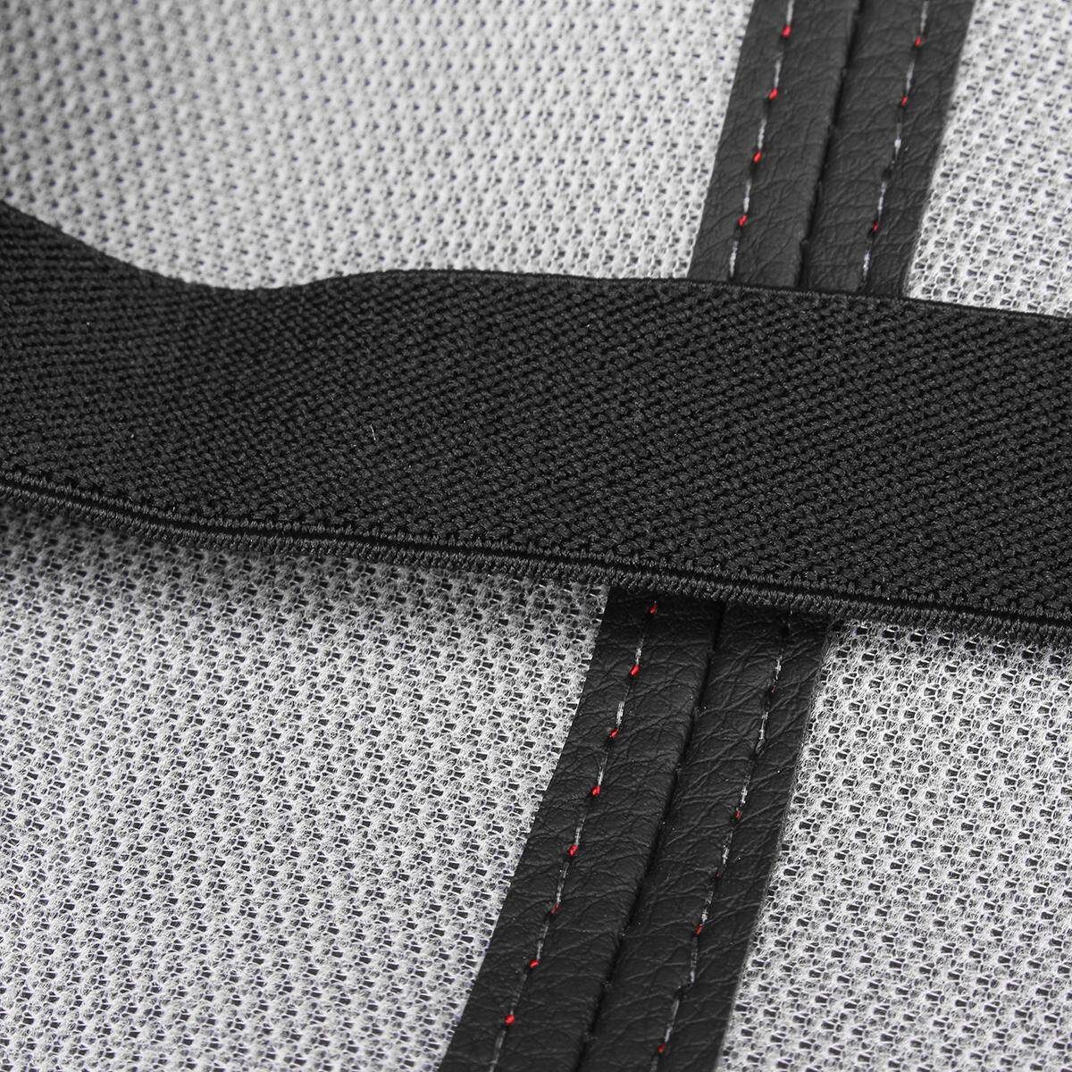 Front Console Lid Armrest Cover Decoration For Honda Accord 2003 2004 2005 2006 2007 #Black Black Skin And Red Line