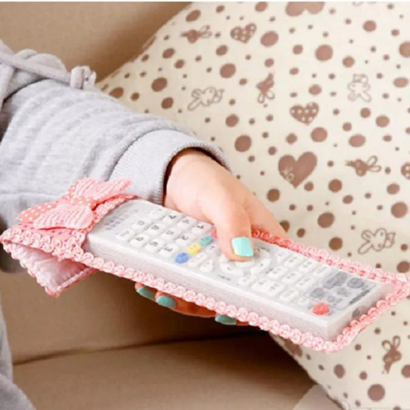 3Sizes Shockproof Bow-knot Remote Case Apple TV Remote Control Dust Protective Case for Home Electric Appliance Organizer