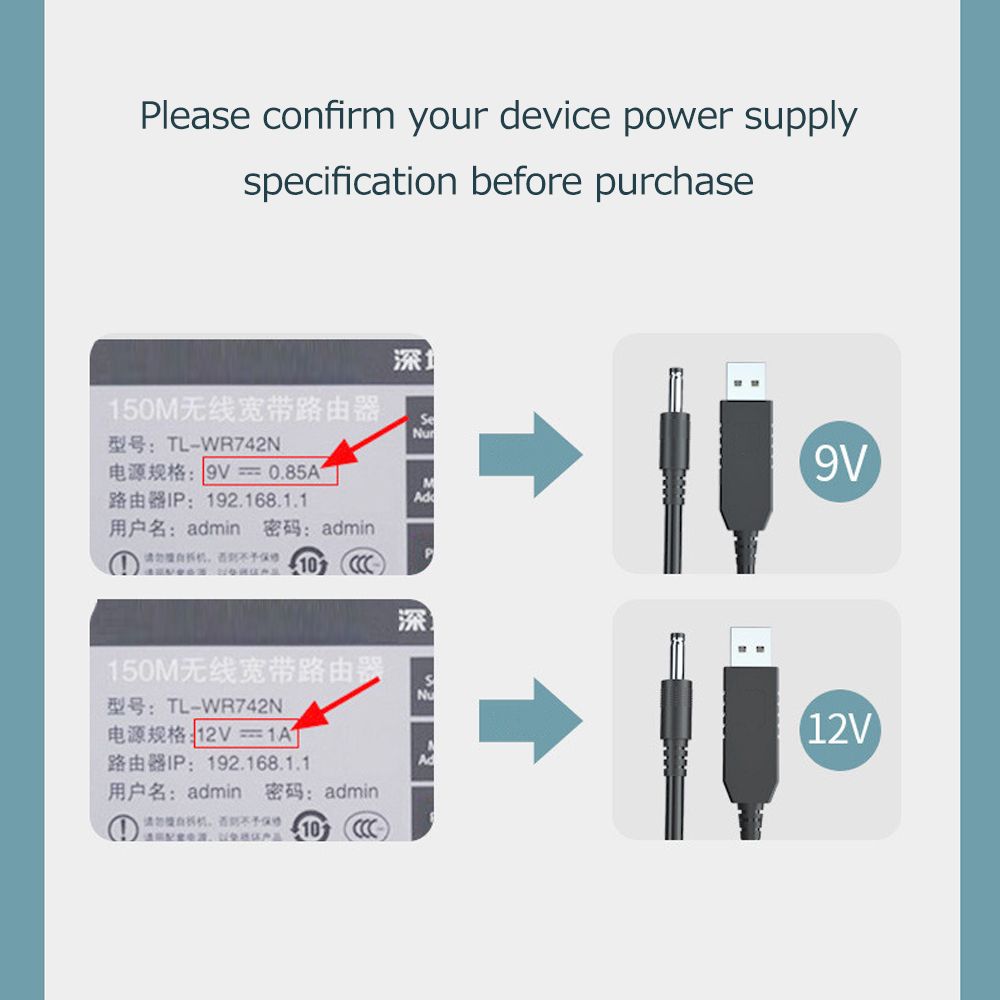 USB Boost Cable 5V To 12V Power USB Power Adapter Cable USB