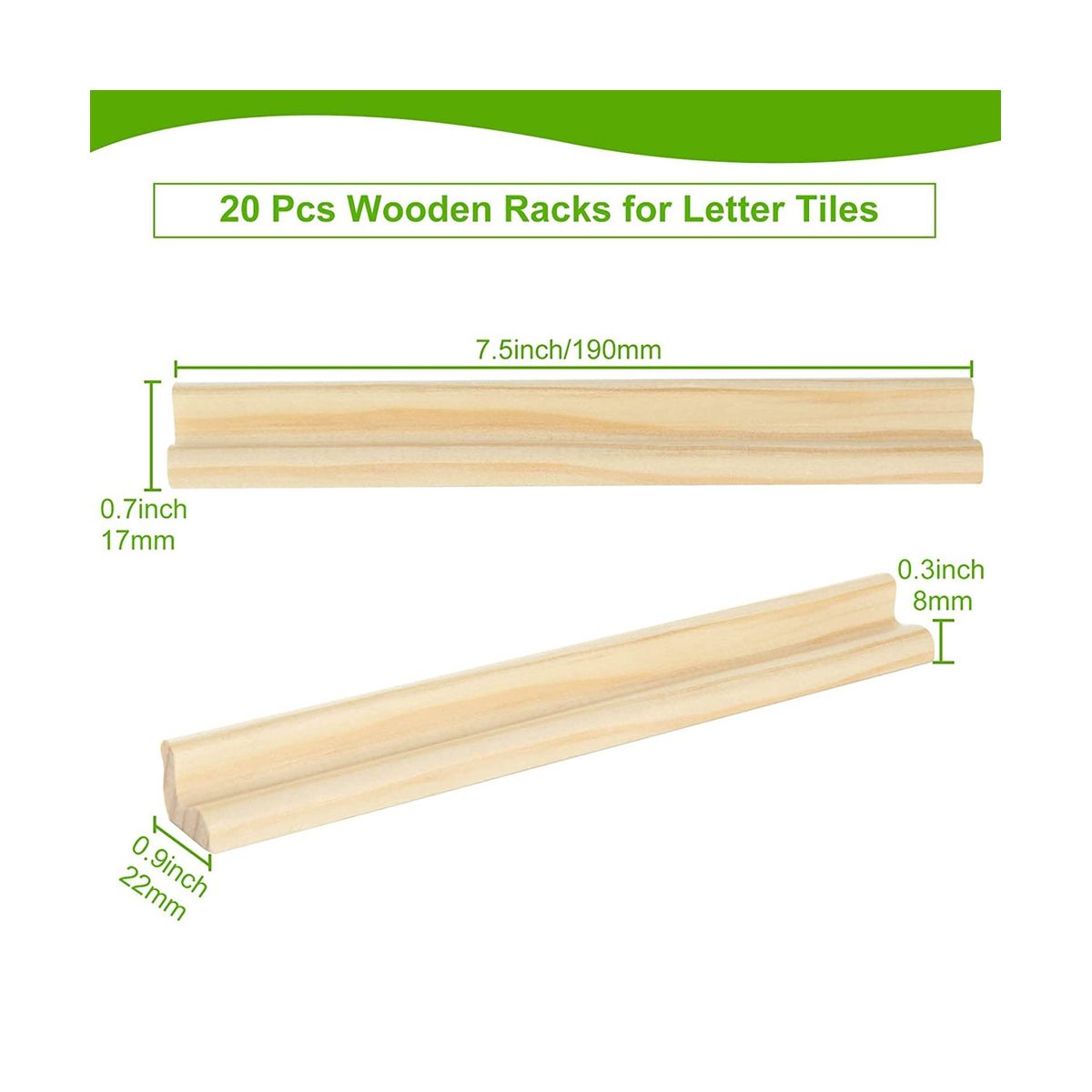 20-Pack Wooden Tile Holders Repment Rack Letter Racks