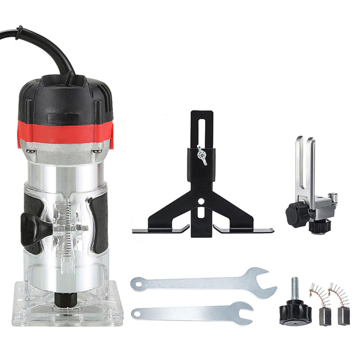 800W 30000r/min Multifunctional Electric Wood Trimmer Wood Router Laminate Trimmer Professional Slotting Trimming Grooving Machine for Woodworker Carpenter