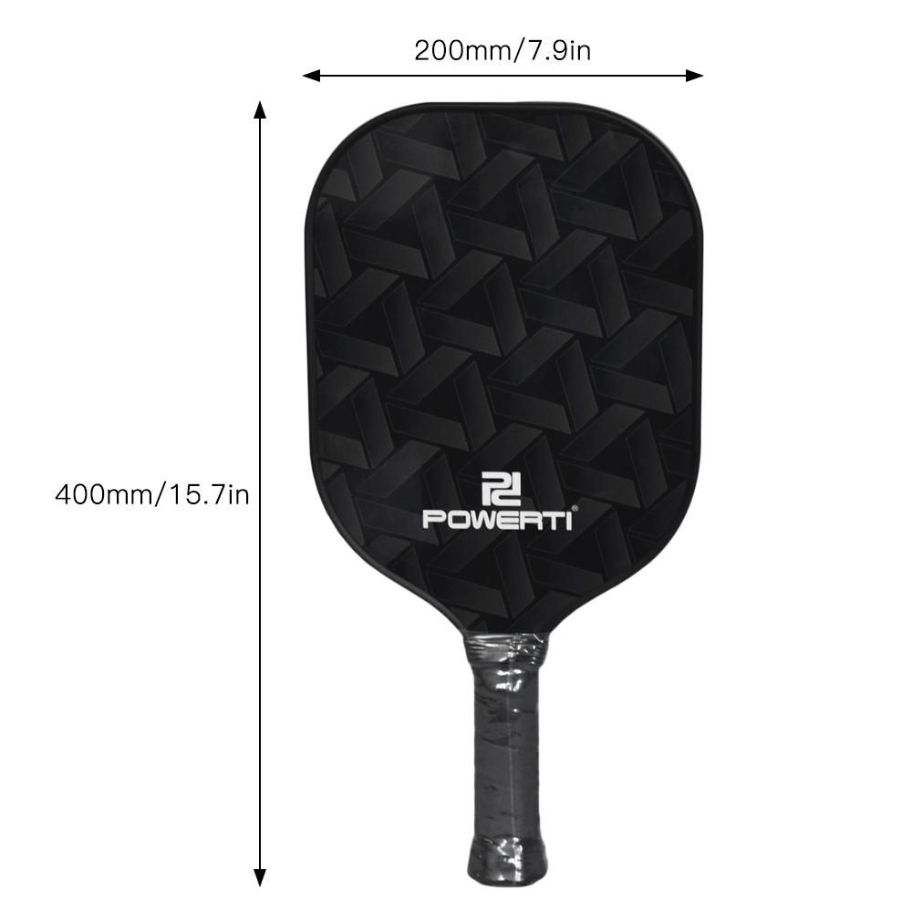 Pickleball Paddle and Ball Set Carbon Fiber Surface Pickle Ball Racket 2 Paddles with 4 Balls