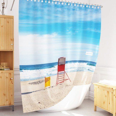 RESTINBATH Red Point Fabric Bathroom Shower Curtain