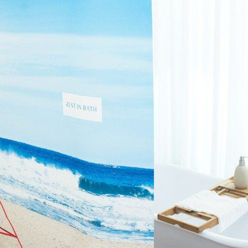 RESTINBATH Red Point Fabric Bathroom Shower Curtain