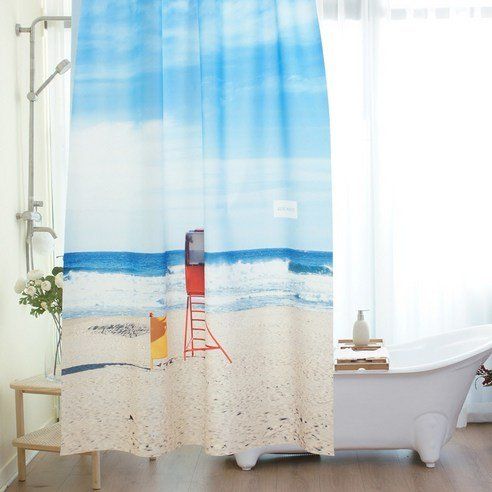 RESTINBATH Red Point Fabric Bathroom Shower Curtain