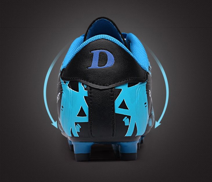 Long Spikes Color-blocking Professional Football Shoes Soccer Boots - Blue