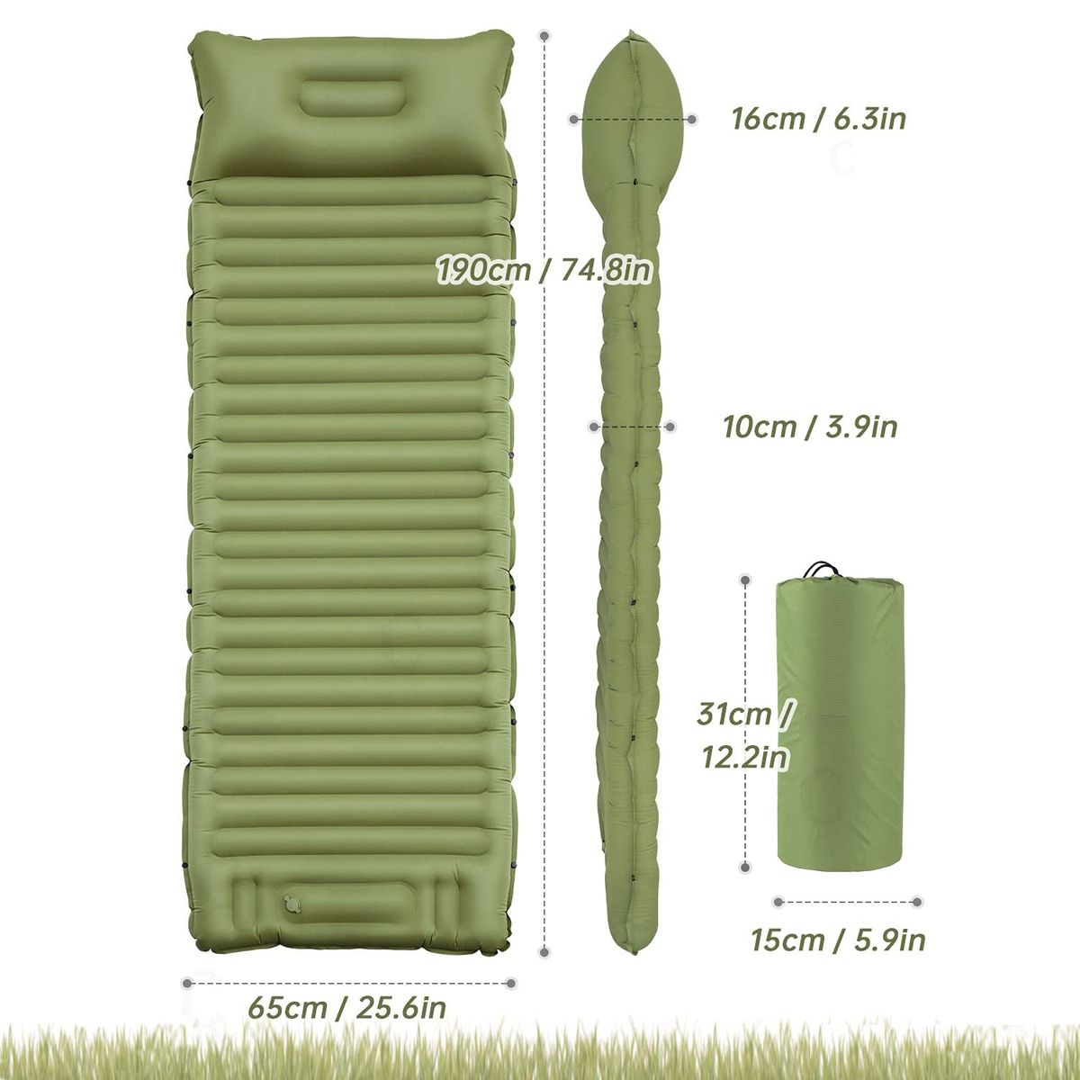 Inflatable Sleeping Pad For Camping, Camping Mat With Pillow