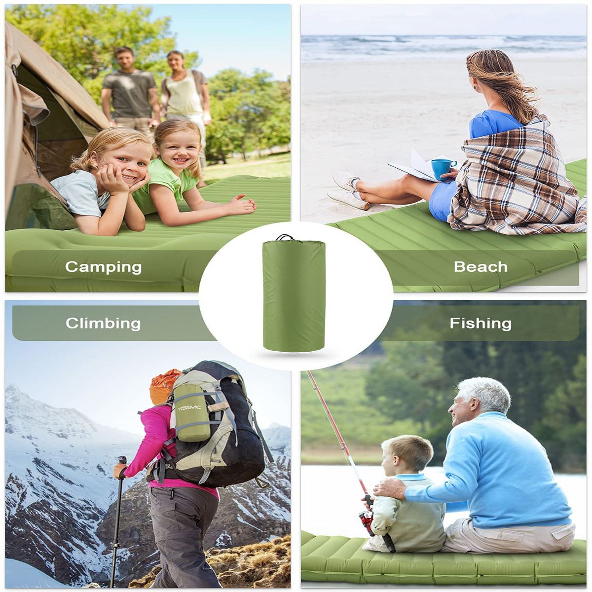 Inflatable Sleeping Pad For Camping, Camping Mat With Pillow