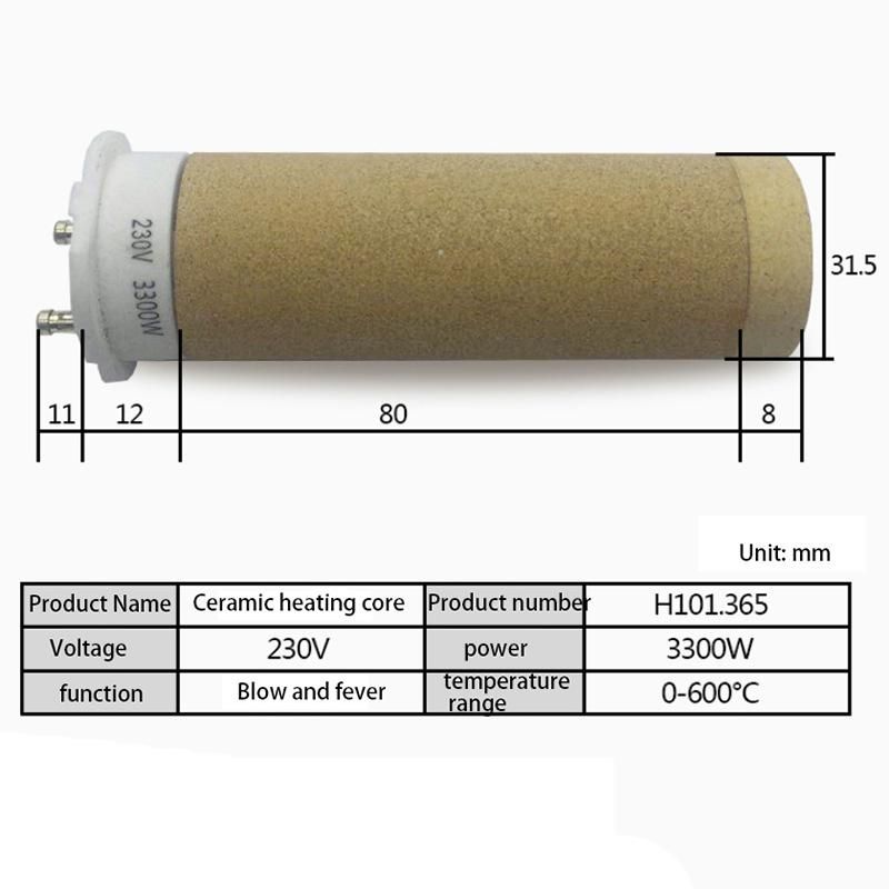 1Pc Ceramic Heating Core for 101.365 230V 3300W/Hot Air Heat