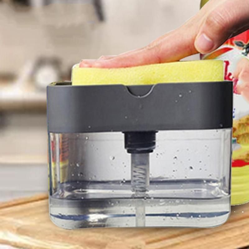 Soap Dispenser Pump Manual Press Cleaning Liquid Dispenser Container Manual Press Organizer Kitchen Tool Light Blue