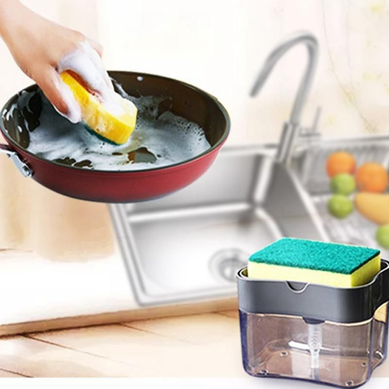 Soap Dispenser Pump Manual Press Cleaning Liquid Dispenser Container Manual Press Organizer Kitchen Tool Light Blue