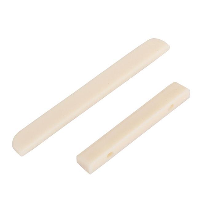 Durable Plastic Ukulele Slotted Nut+Saddle Beige Musical Instrument