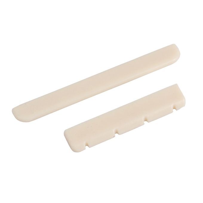 Durable Plastic Ukulele Slotted Nut+Saddle Beige Musical Instrument