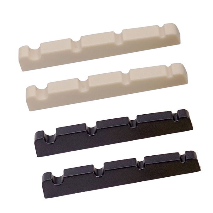 2pcs Electric Bass Slotted Curved Nut 4 String Guitar Beige Color