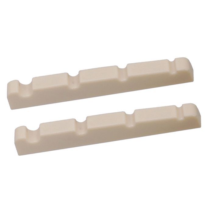 2pcs Electric Bass Slotted Curved Nut 4 String Guitar Beige Color