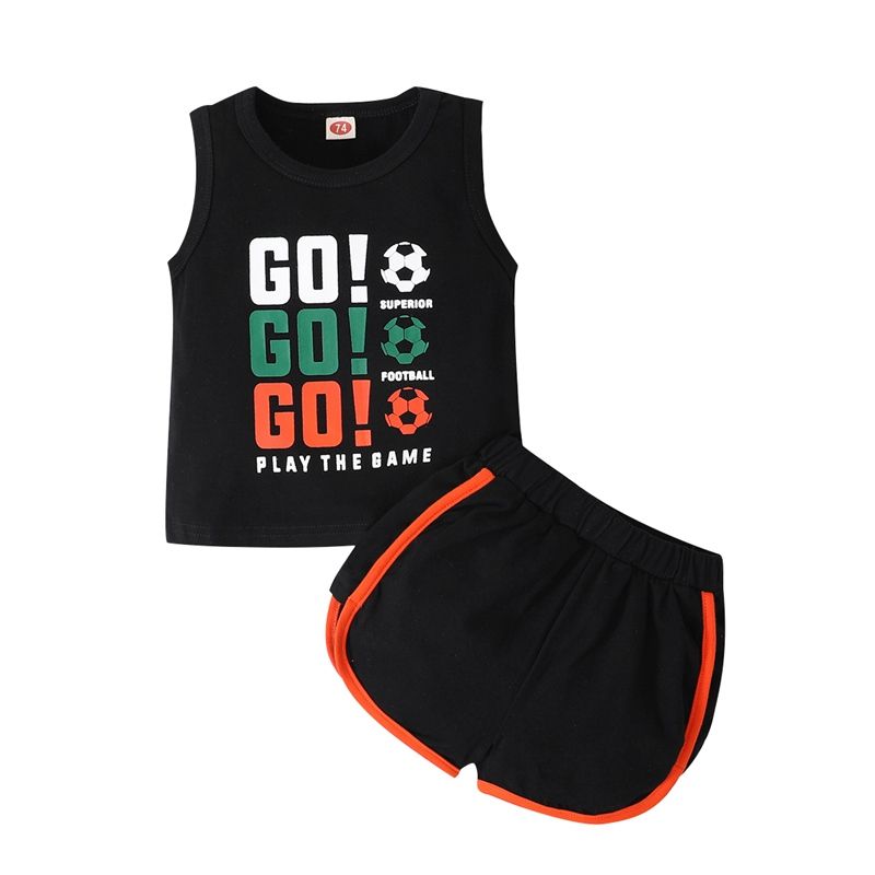 3-24 Months Baby Boy Sport Style Football Print Summer Clothing Set