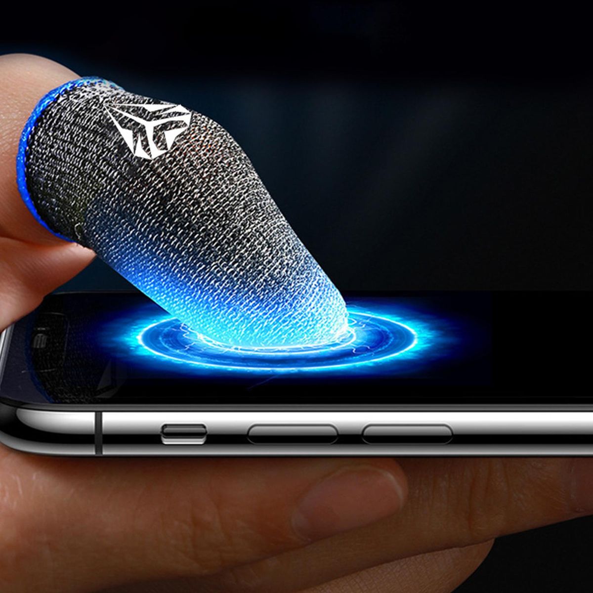 Phone Mobile Game Finger Sleeve Thumb  Sweatproof For Game Blue