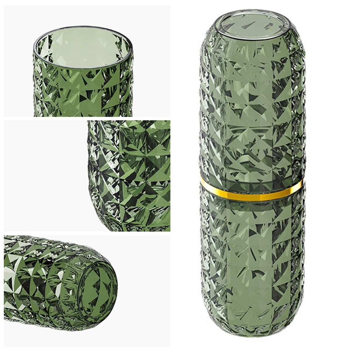 Toothbrush Case Travel Family Toothpaste Holder Green