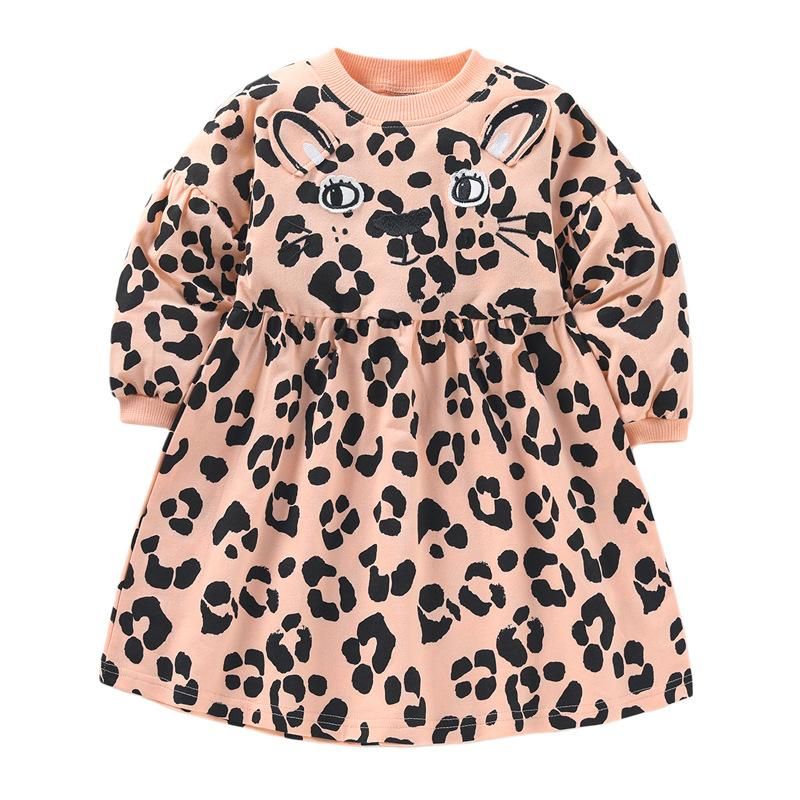 European and American long sleeve children's dress autumn new long sleeve cotton children'