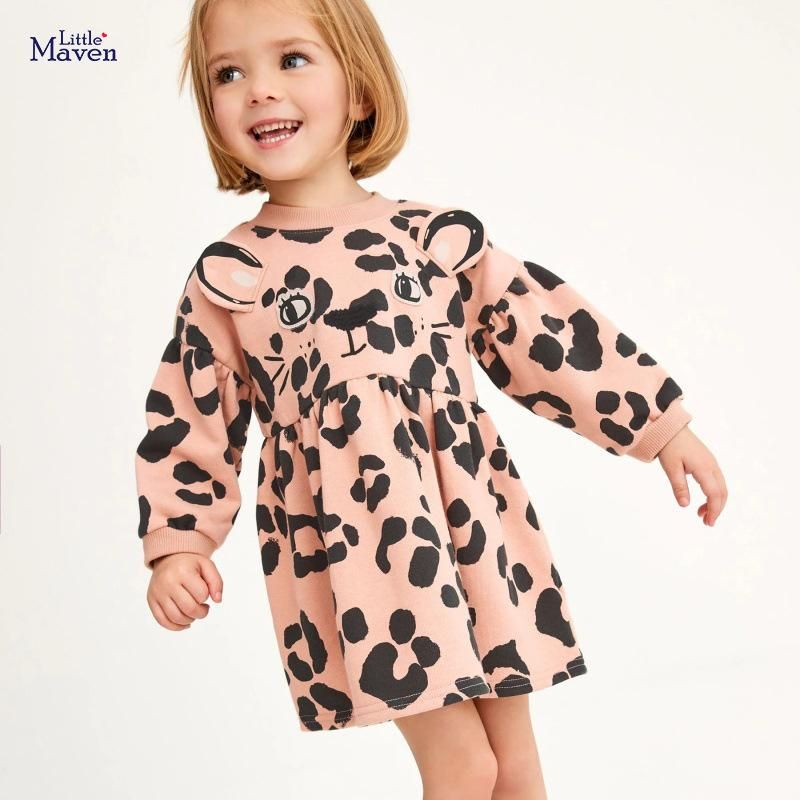 European and American long sleeve children's dress autumn new long sleeve cotton children'