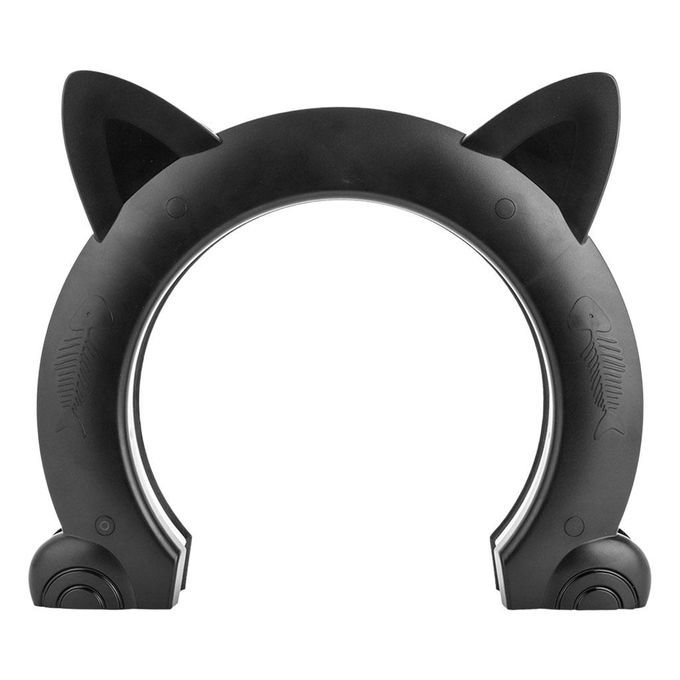 Interior Cat Door Large Cat Shaped Pet Door Pass Hole Access Black