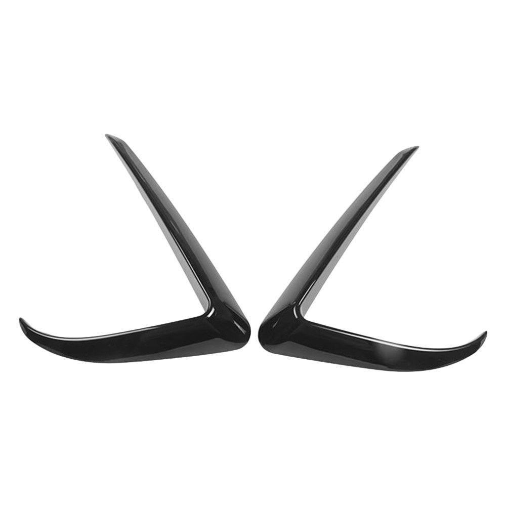 2Pcs Black Front Foglight Eyebrow Eyelids Cover Trim Fit For