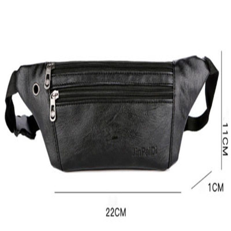 Leather Fanny Pack Men Mini Waist Belt Bag Purse Hip Small