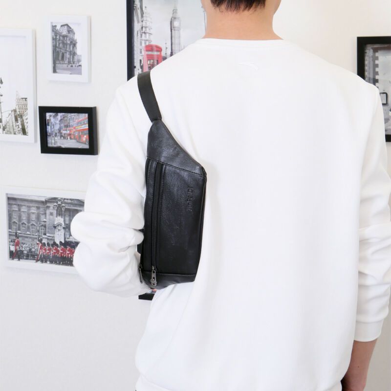 Leather Fanny Pack Men Mini Waist Belt Bag Purse Hip Small
