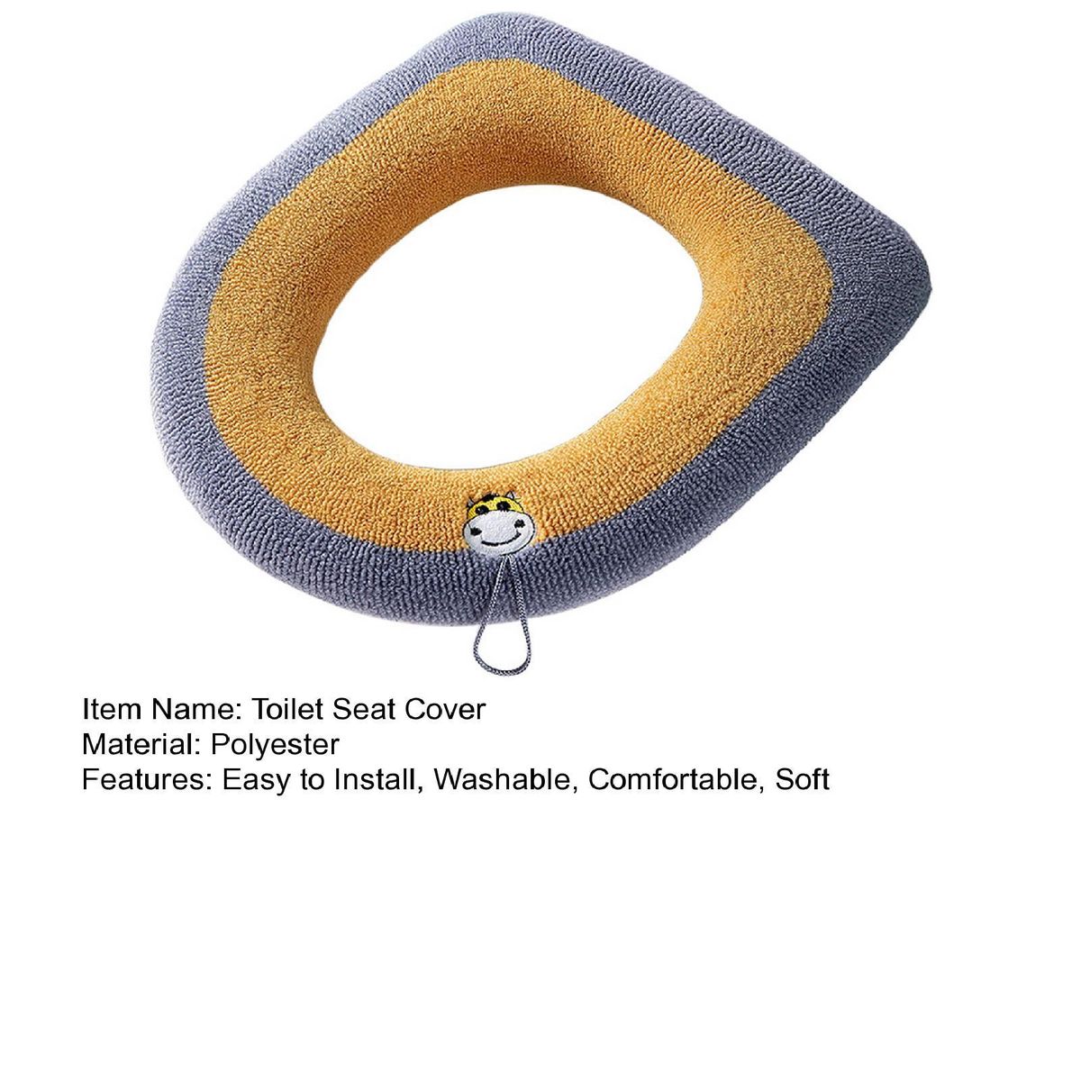 Toilet Seat Cover Dorm Hotel WC Room Closestool Pad Yellow
