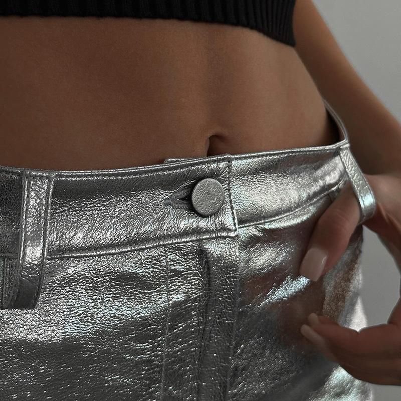 Spicy Girls Basic Solid Leather Short Skirt Women's New Imitation Leather Bottom Wrap Hip Skirt Slim
