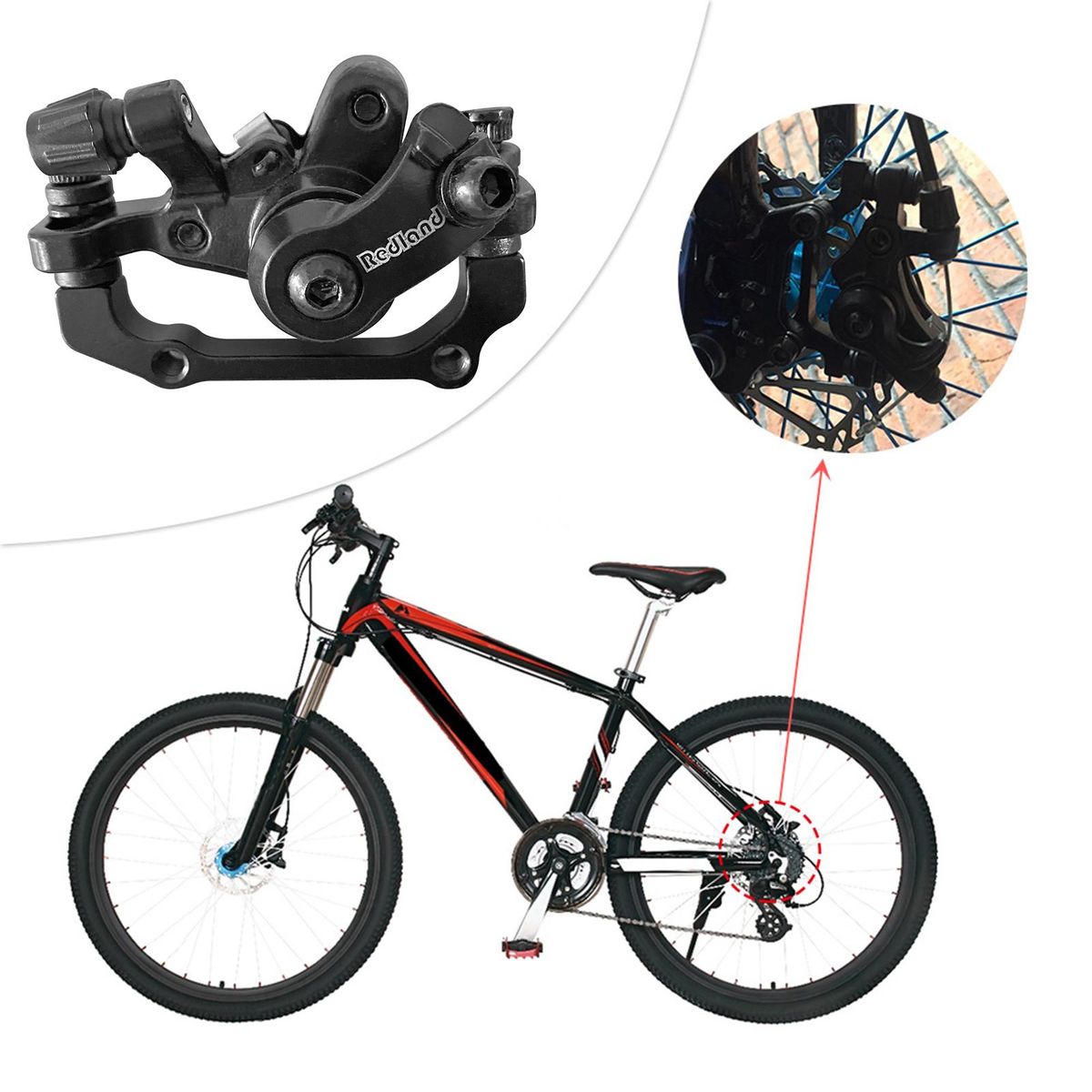 Aluminum Alloy Bike Brake Outdoor Cycling MTB Mountain Bicycle Rear Disc Brake Mechanical Caliper