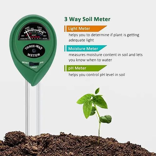 Soil PH Meter 3-in-1 Soil Tester Moisture Meter Light Meter For Plants Crops Flowers Vegetable Hydroponics Analyzer
