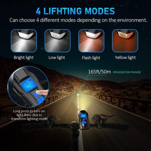 USB Rechargeable LED Front Light And Tail Light Bicycle Light With Ho