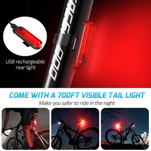 USB Rechargeable LED Front Light And Tail Light Bicycle Light With Ho