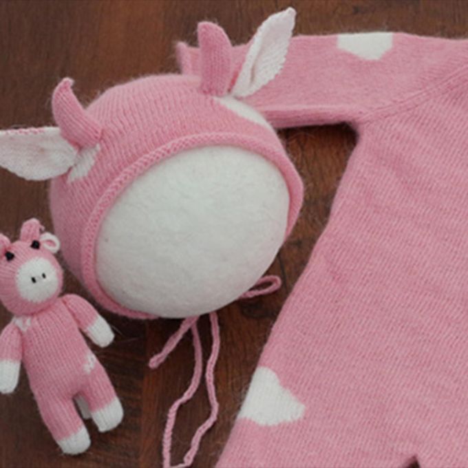 Baby Jumpsuit Fashionable Button Closure For Christmas Spring Pink