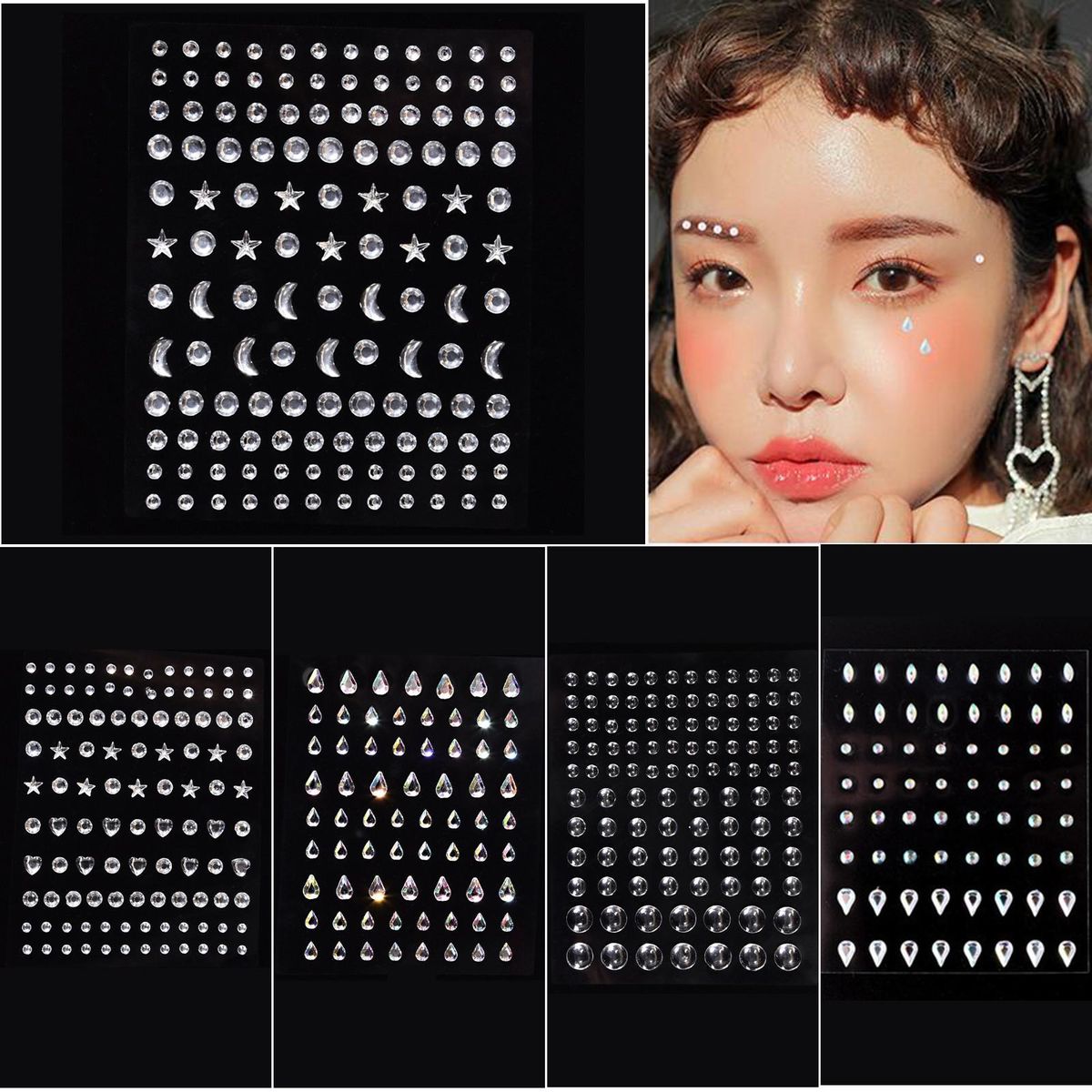 Self Adhesive Eye Body Face Nail Rhinestones for Women Festival Accessory DIY Nail Art Decorations