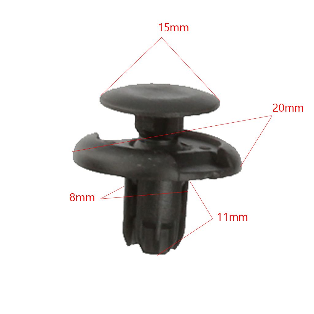 50pcs 6mm Hole Black Plastic Push In Type Rivets Fastener Pin Clips