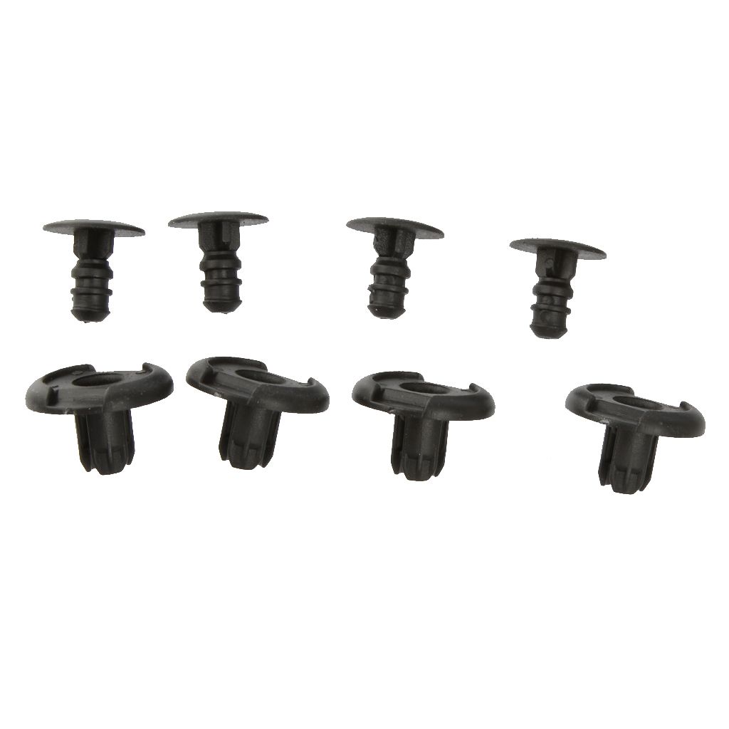50pcs 6mm Hole Black Plastic Push In Type Rivets Fastener Pin Clips