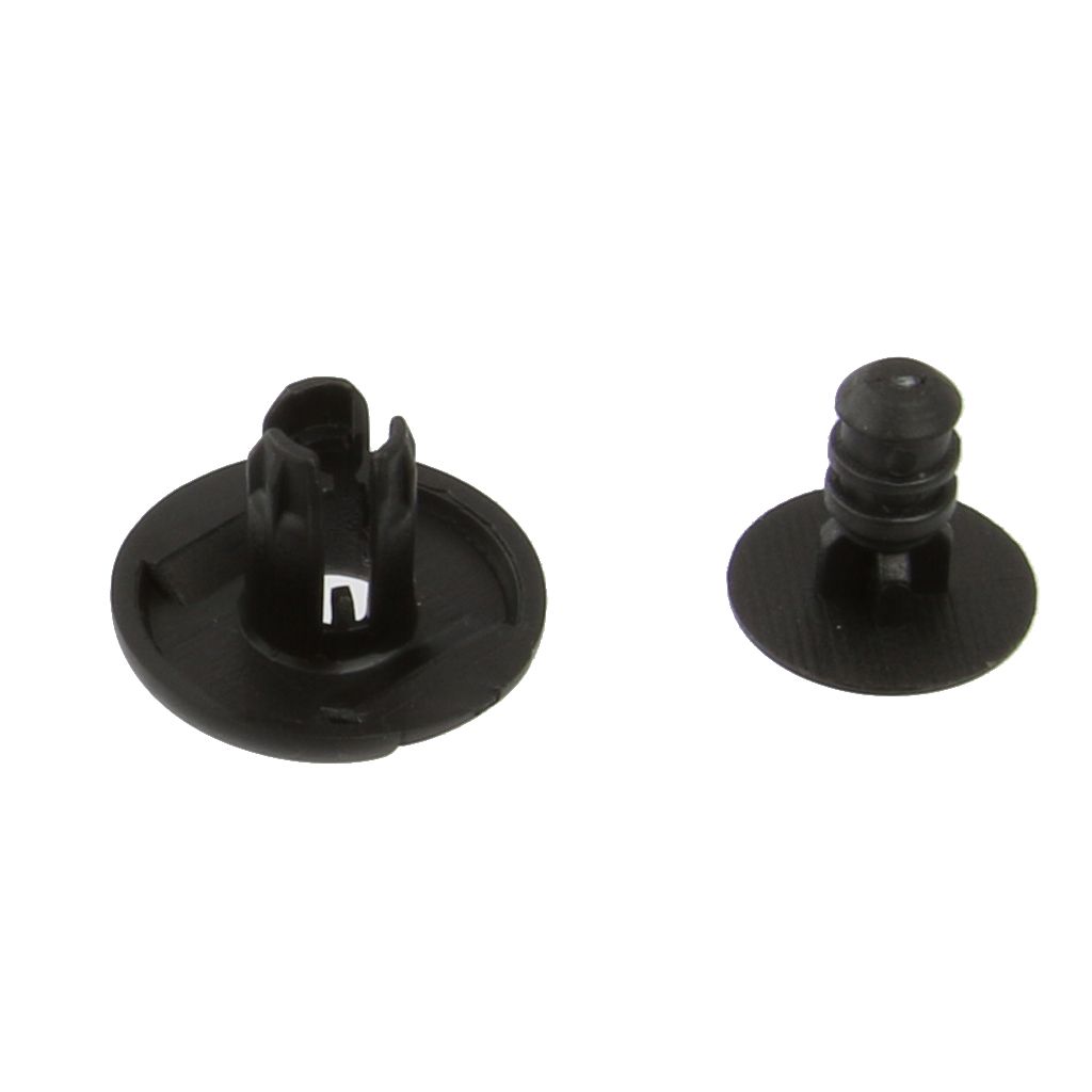 50pcs 6mm Hole Black Plastic Push In Type Rivets Fastener Pin Clips