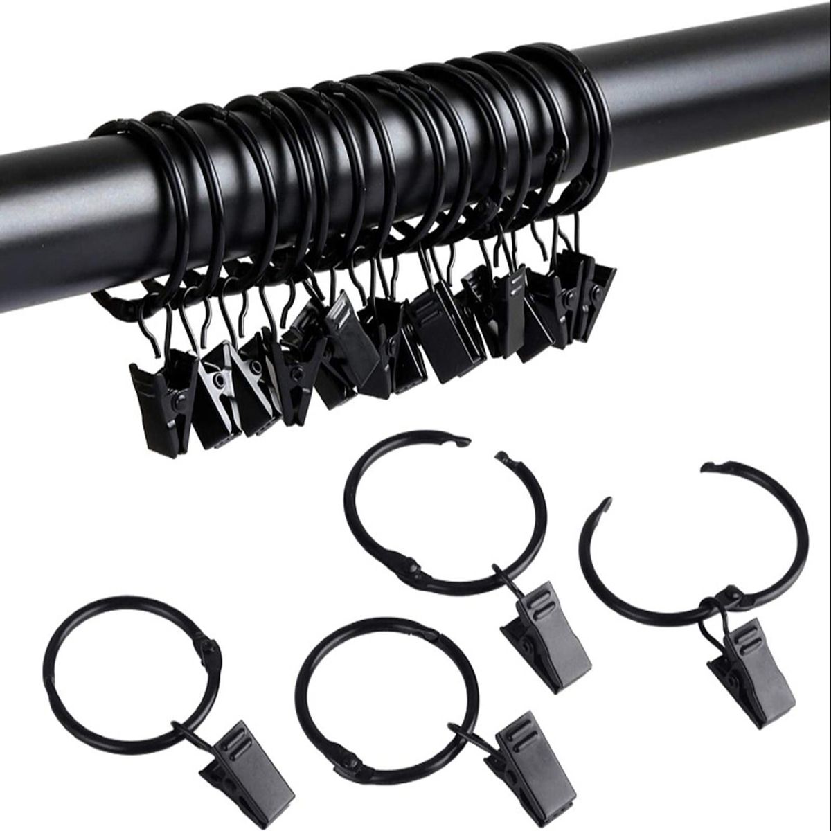 40Pcs Curtain Rod Clip Suspension Type Curtain Ring