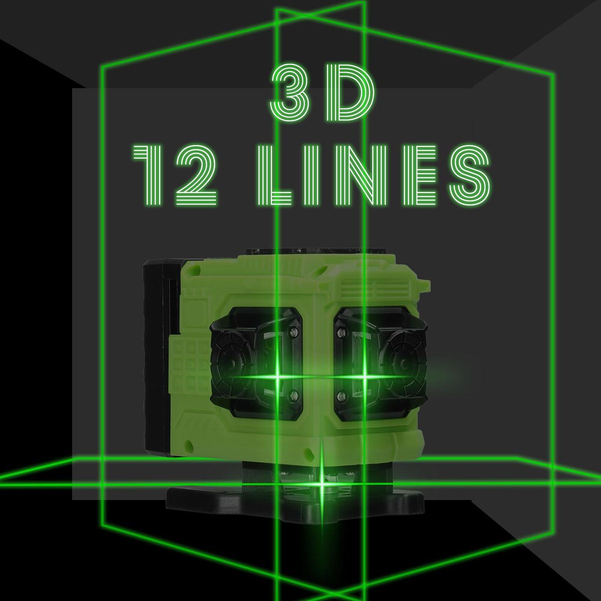 Multifunctional 12 Lines Green Light Laser Level 3° Self-leveling Machine Rechargeable Lithium Battery Leveling Tool Omnidirectional Ground Wall Sticker