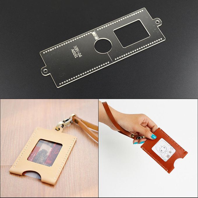 Short Wallet Card Bag Holder Leather Craft Acrylic Template Pattern