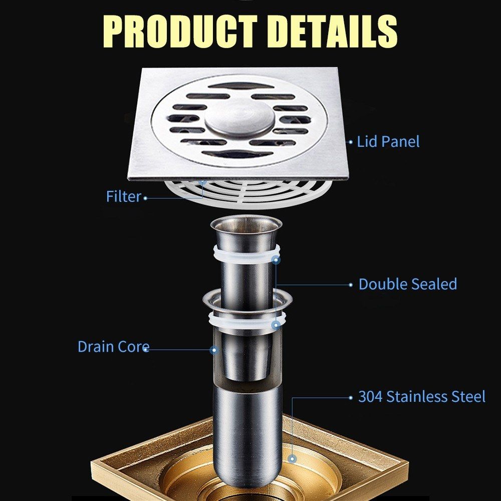 Floor Drain Anti-Odor Shower Drain Anti-clogging Hair
