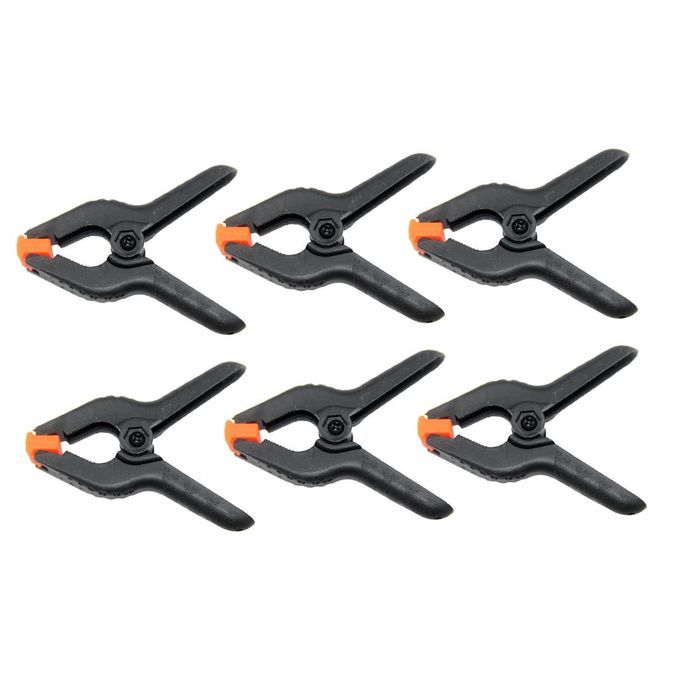 6 PCS Nylon Spring Clamps Set For Photography Backdrop Support Black