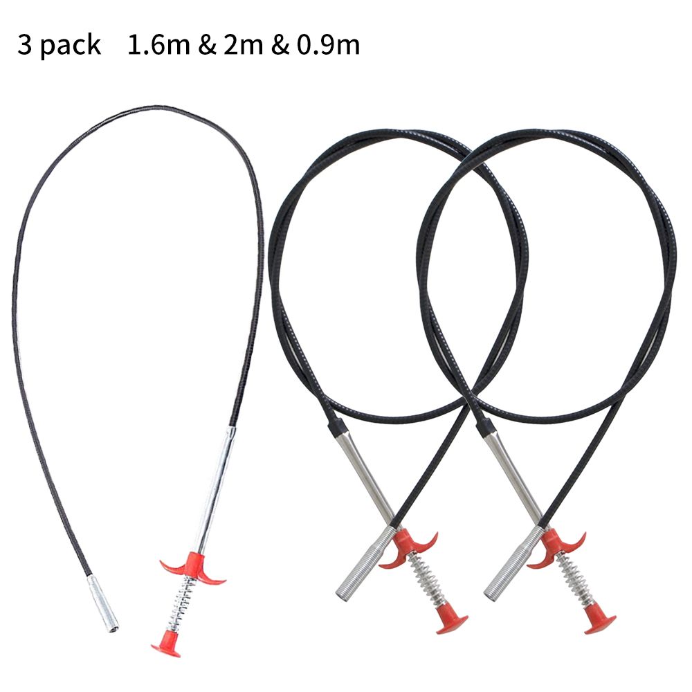 3 Pack Plumbing Drain Snake Clogged Drains Snake Auger Hair