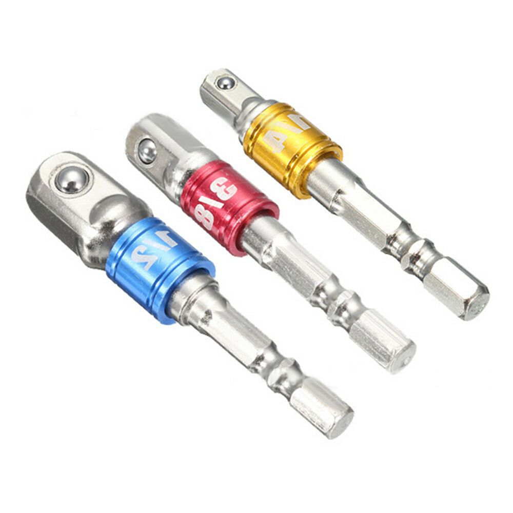 3Pcs/Set Hex Drill Bit Socket Adapter Drive Electric Impact